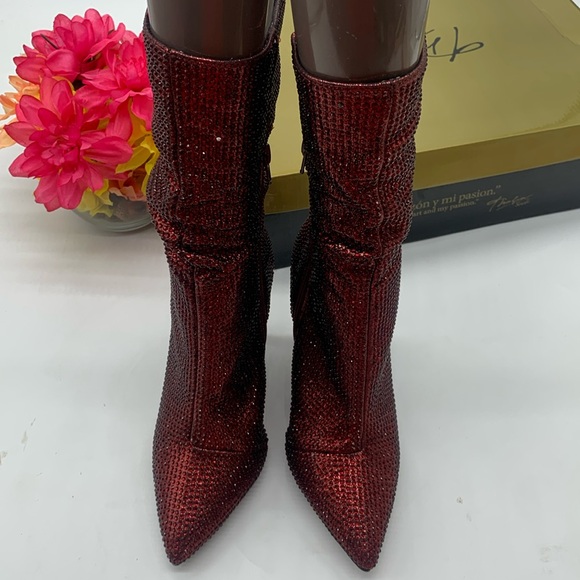 Thalia Sodi NWT Raquel Rhinestone Sparkly Pointy Heeled Boots Size 7 - Picture 5 of 16